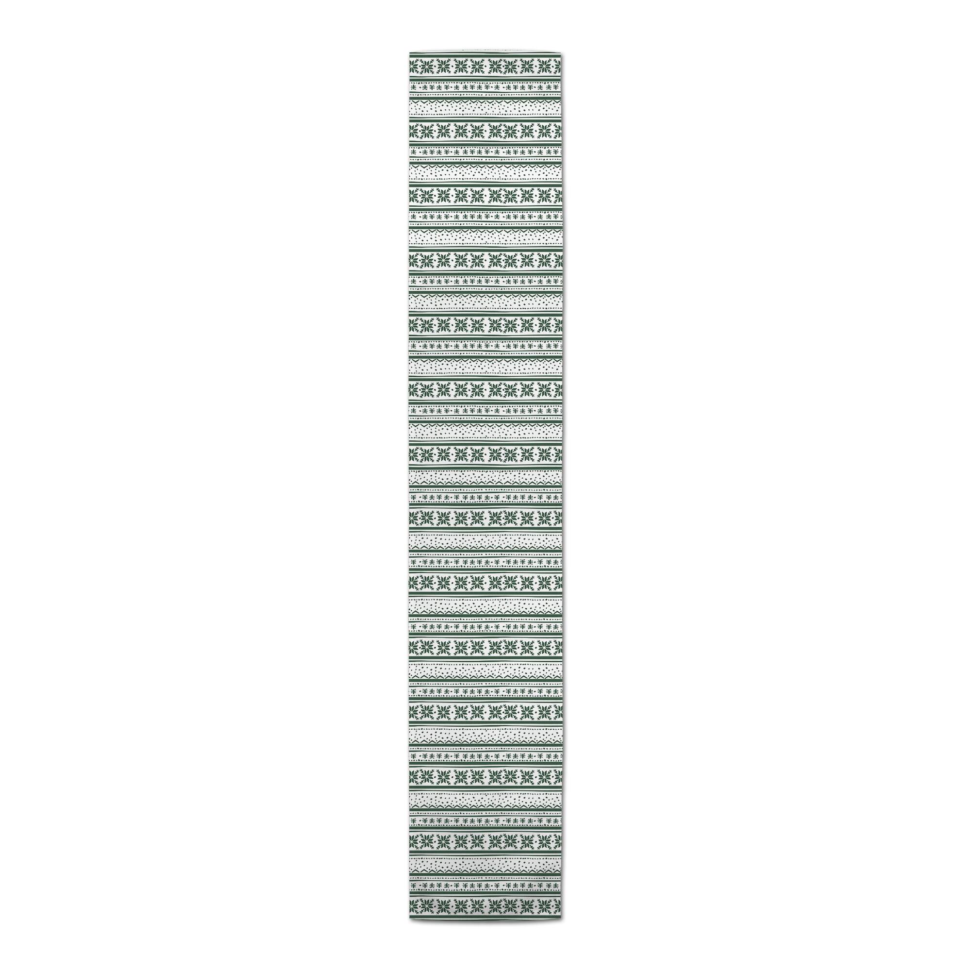 90" Green Pattern Poly Twill Table Runner